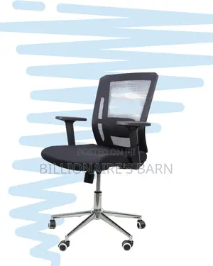 Ergonomic Mid-Back Chair With Chrome Base | Sleek Design, Strong Build