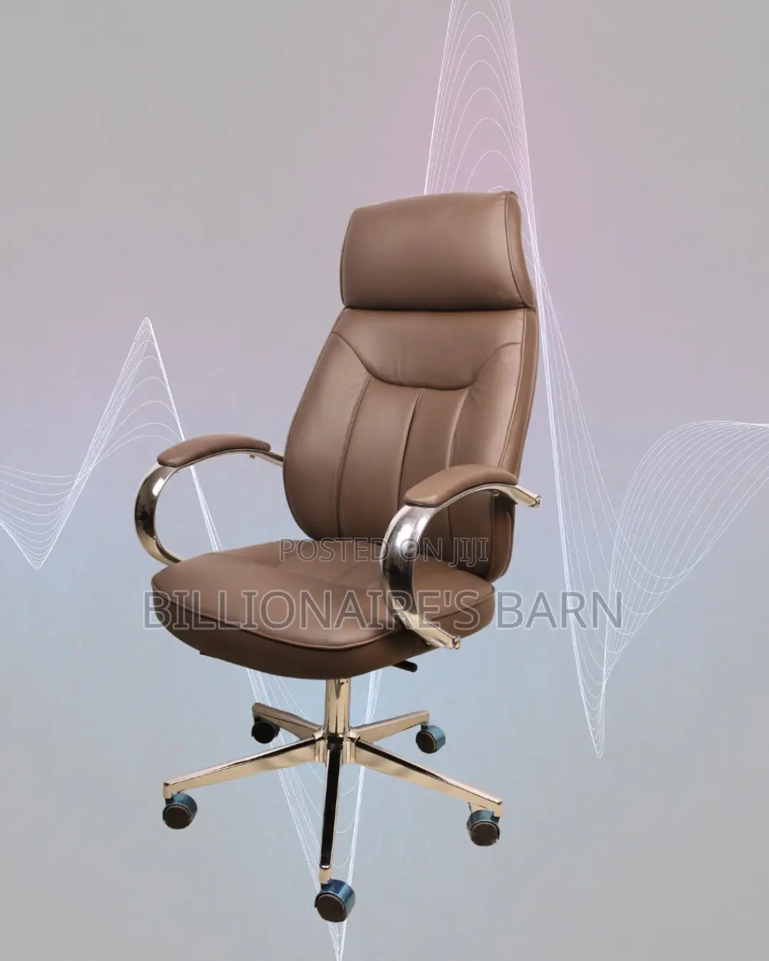 Breathable Leather Headrest Brown Chair | Perfect for Home Office