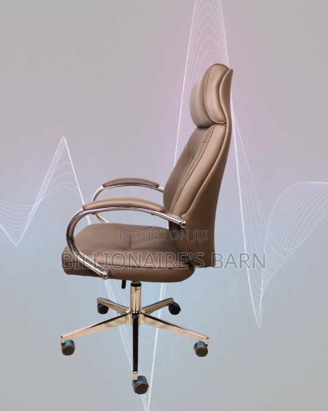 Breathable Leather Headrest Brown Chair | Perfect for Home Office