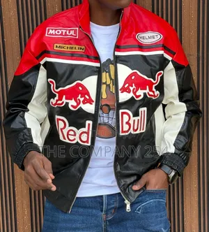 Designer Casual Leather Redbull Custom Collar Jackets