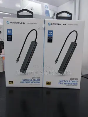 The Powerology 6-in-1 Slim Hdmi Usb-C Hub.