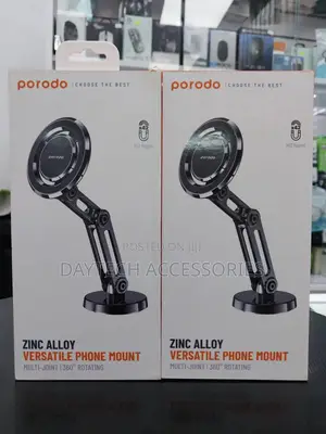 Porodo Magnetic Zinc Alloy Phone Stand Multi-Joint 360° Rotating.