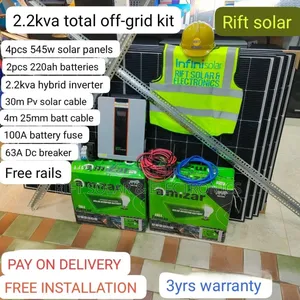 2.2kva Total Off-Grid Kit (2)220ah Tubular Battery -(4)545 Watt Solar