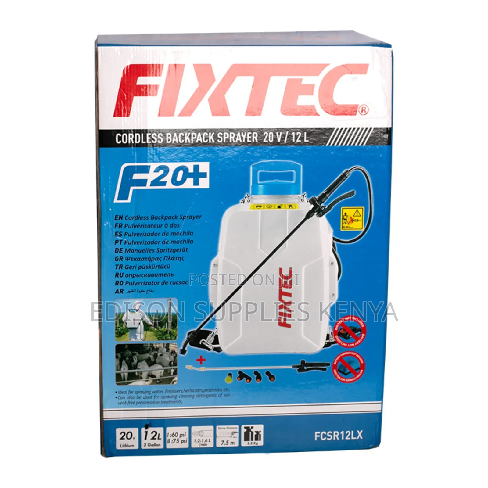 Fixtec Cordless Backpack Sprayer Rechargeable Garden Knapsack Sprayers