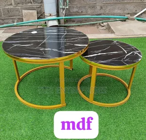 Marble Nesting Coffee Table MDF Black