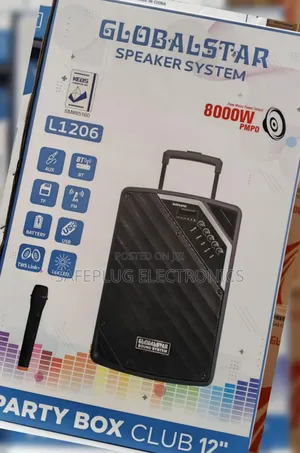 Globalstar 12" Trolley Speaker - Bass Boost, Usb/Aux, 8-Hour Battery