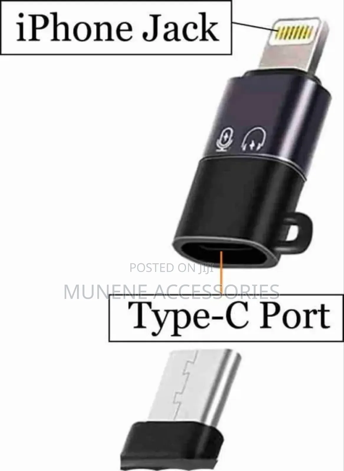 Wireless Microphone Connector Type C To Lightning Lavalier Adapter
