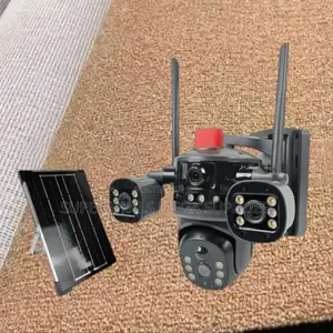 4g Solar Camera Multiple Lens Light Alarm Siren With Two-Way Audio