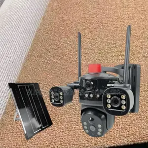 Reliable 4g Solar Camera Multiple Lens Light Alarm Siren Outdoor