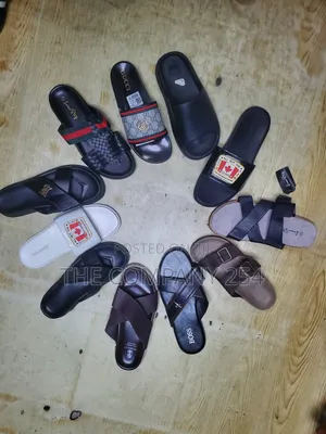 Quality Casual Leather Men Official Designer Slide Shoes