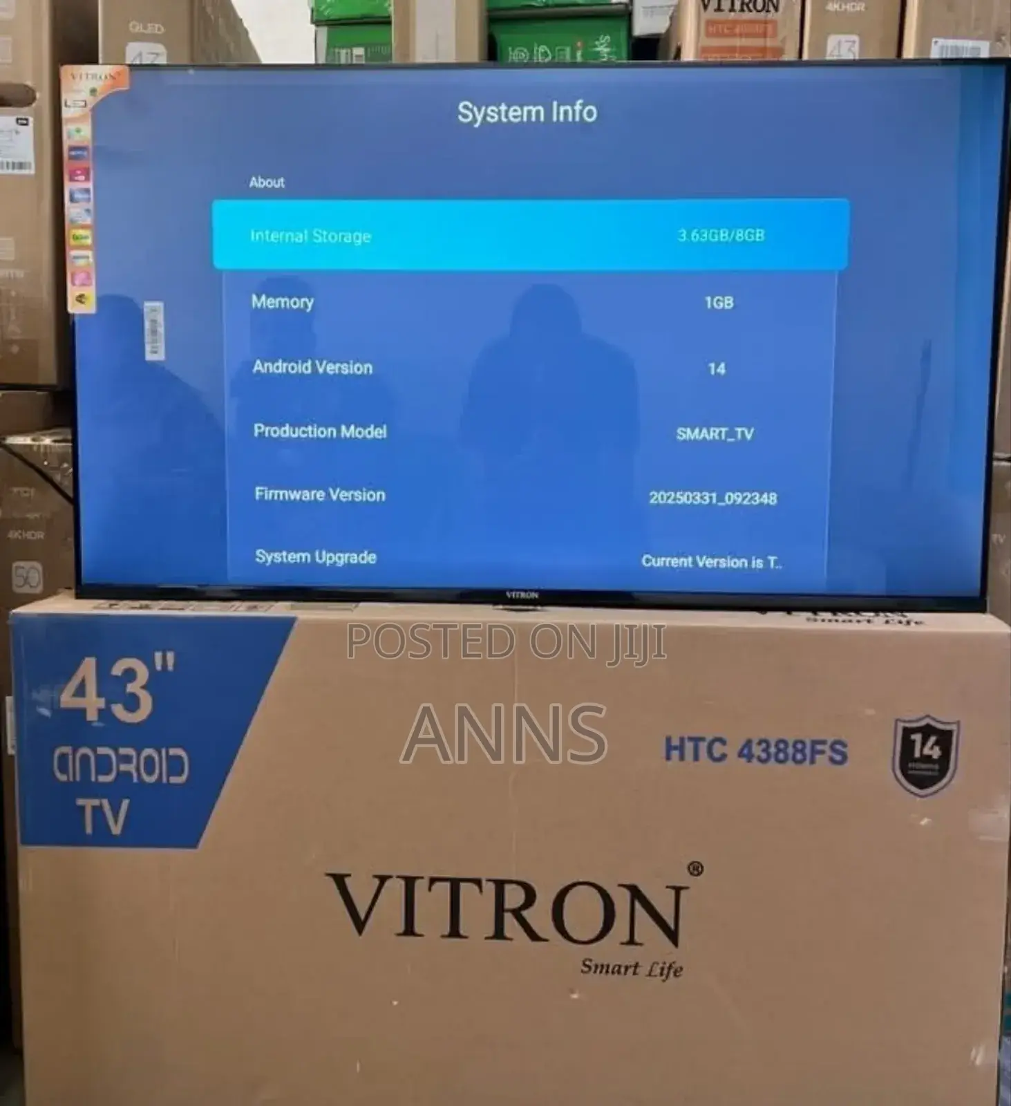 Vitron 43" Frameless Smart Android Tv With Bluetooth *Htc43fs*