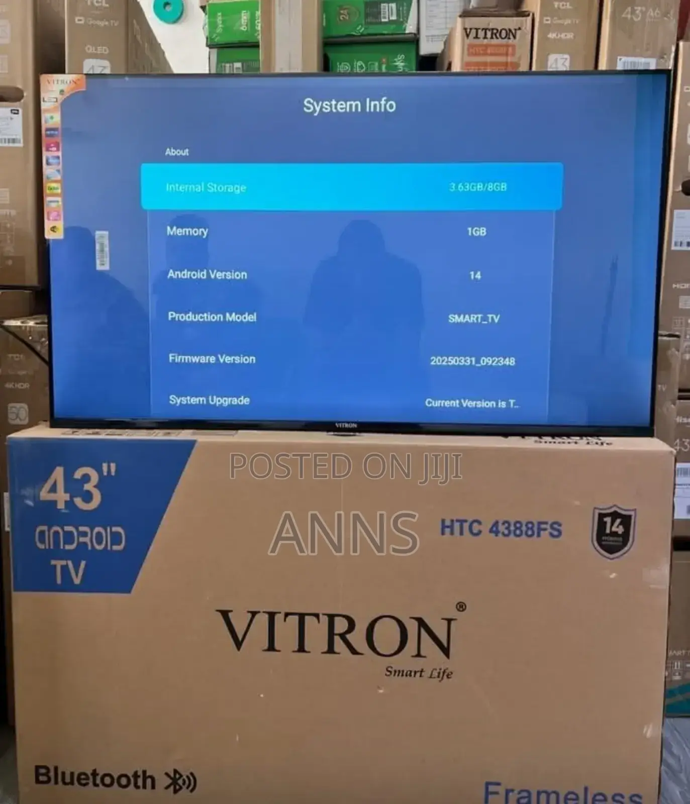 Vitron 43" Frameless Smart Android Tv With Bluetooth *Htc43fs*
