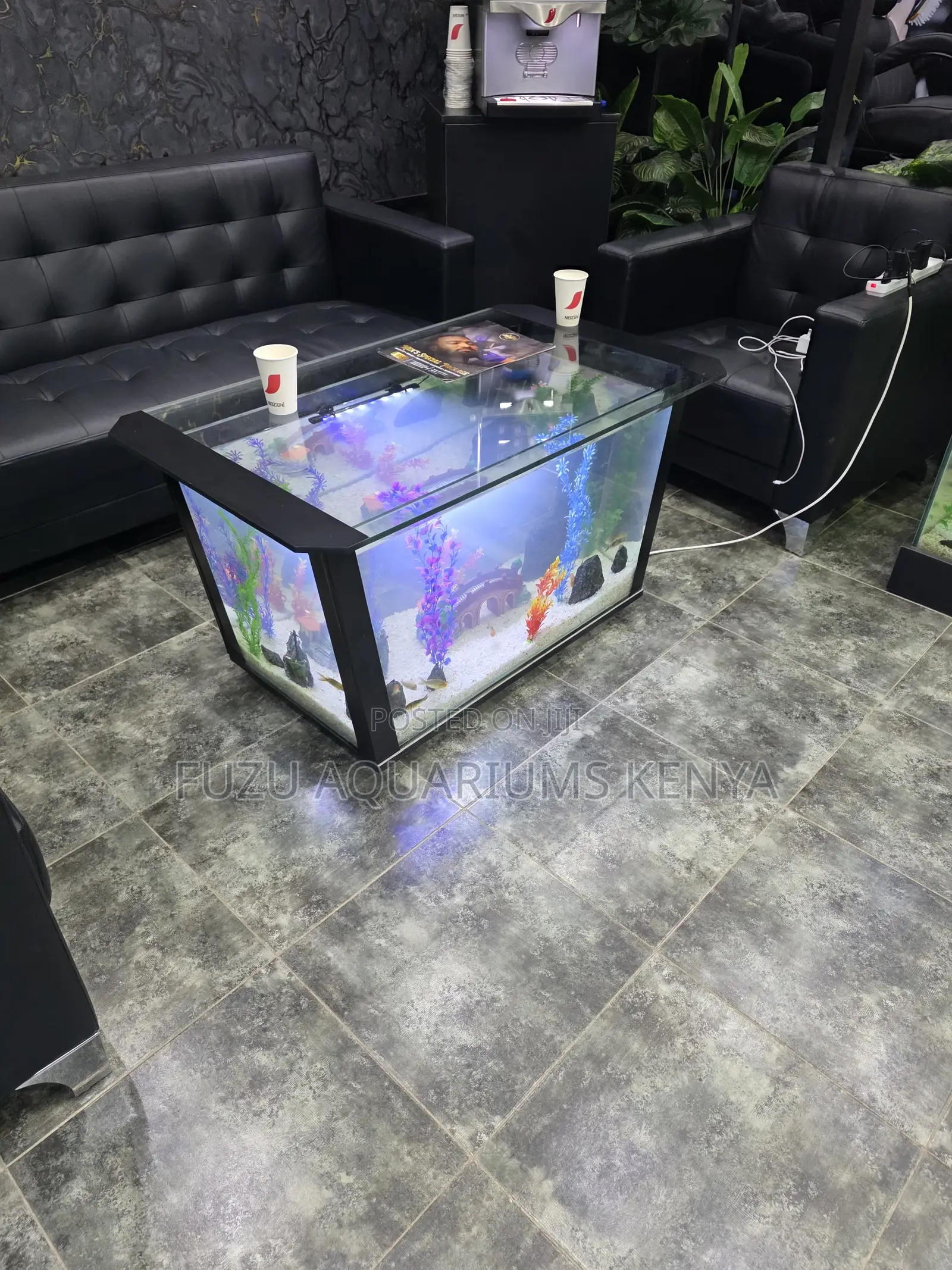 Illuminated Aquarium Coffee Table - Ready to Use