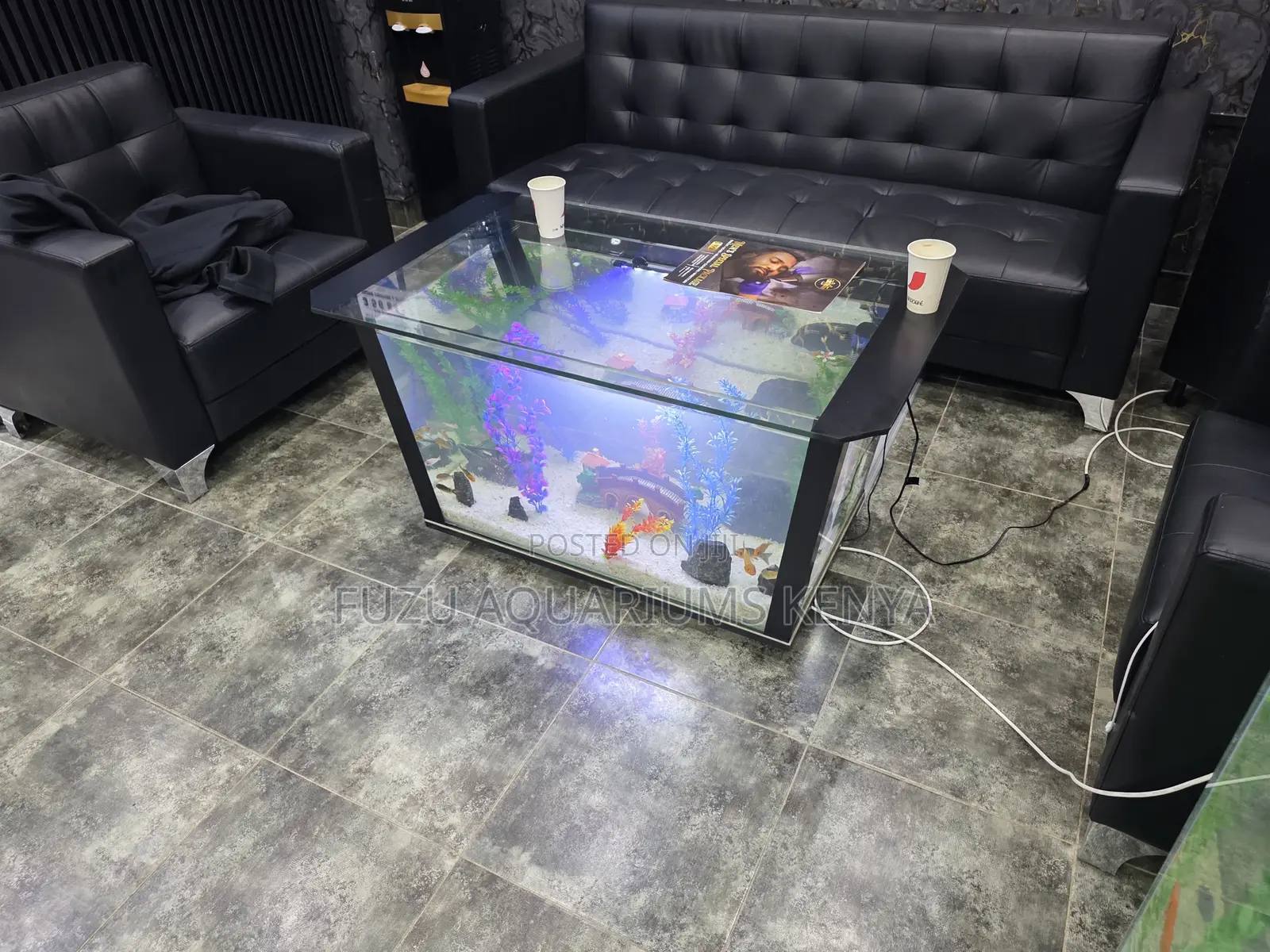 Designer Aquarium Table - Unique Geometric Shape