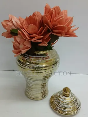 Gold Plated White Vase Available