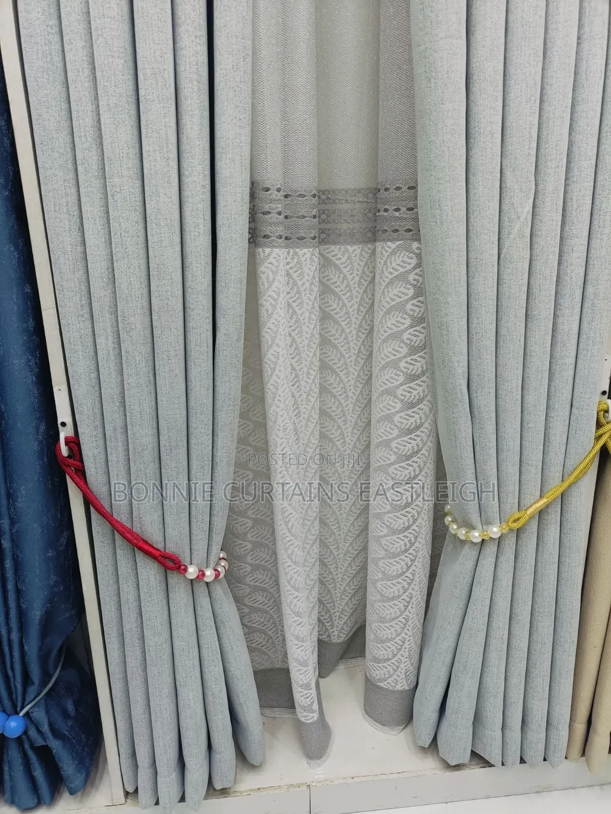 White Grey Curtains for Dinning