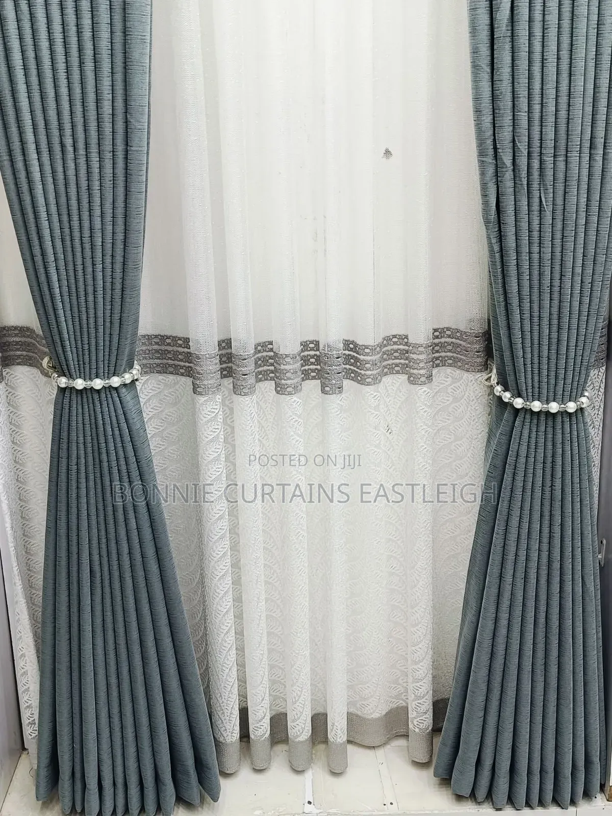 White Grey Curtains for Dinning