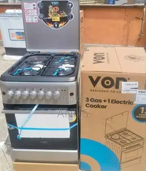 Von 60 by 60cm 3g+1 Electric Free Standing Gas Cooker Vc60*E