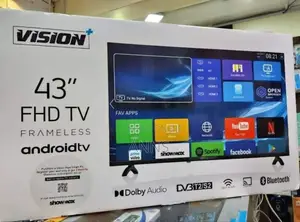 Vision Plus 43" Inch Frameless Smart Android Tv/ HDR Tv /Bt/Cast