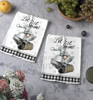 Quality 3 PCS White Christmas Themed Kitchen Towels*