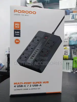 Porodo Multi-Port Super Hub 4 Usb-C 2 Usb-a Ultimate Home Office.