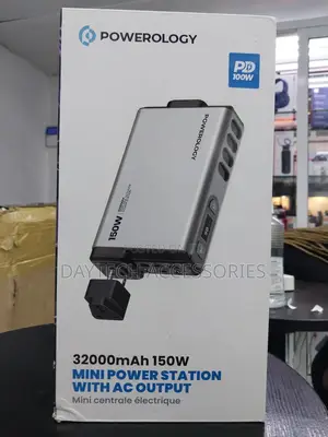 Powerology 32000mah 150w Mini Power Station With Ac Outlet