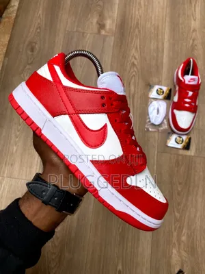 Nike Dunk Low Next Nature Sneaker in the White and University Red