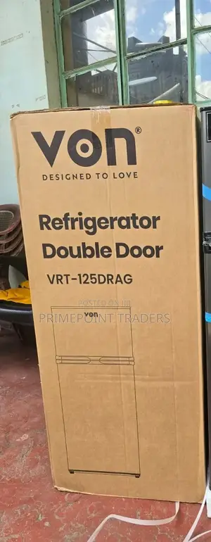 Von Double Door Fridge 125litres Direct Cool
