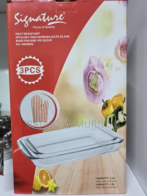 Signature Glass Cake Mould Pan 2pcs+1glove