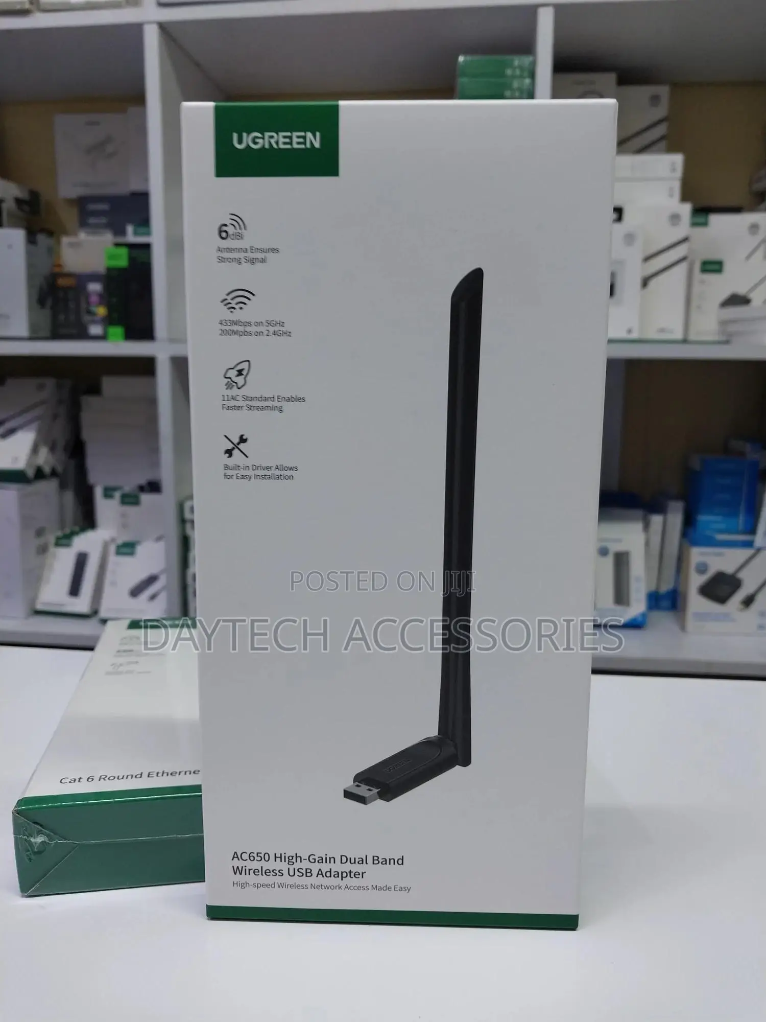 The Ugreen Ac650 High-Gain Dual Band Wireless Wifi Usb Adapter.