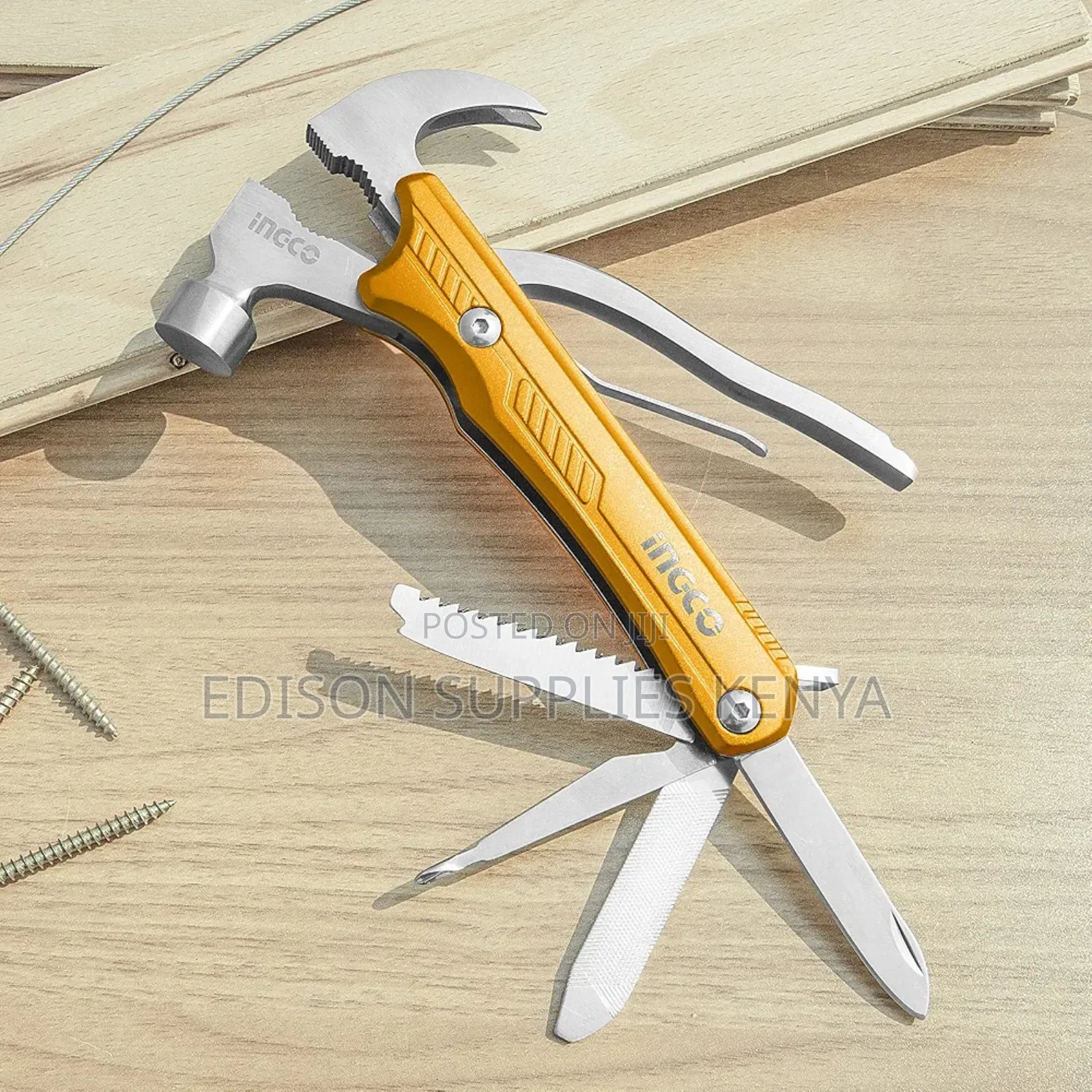 Ingco Multi-Function Hammer Multi Tool Pliers Utility Knife Hex Keys