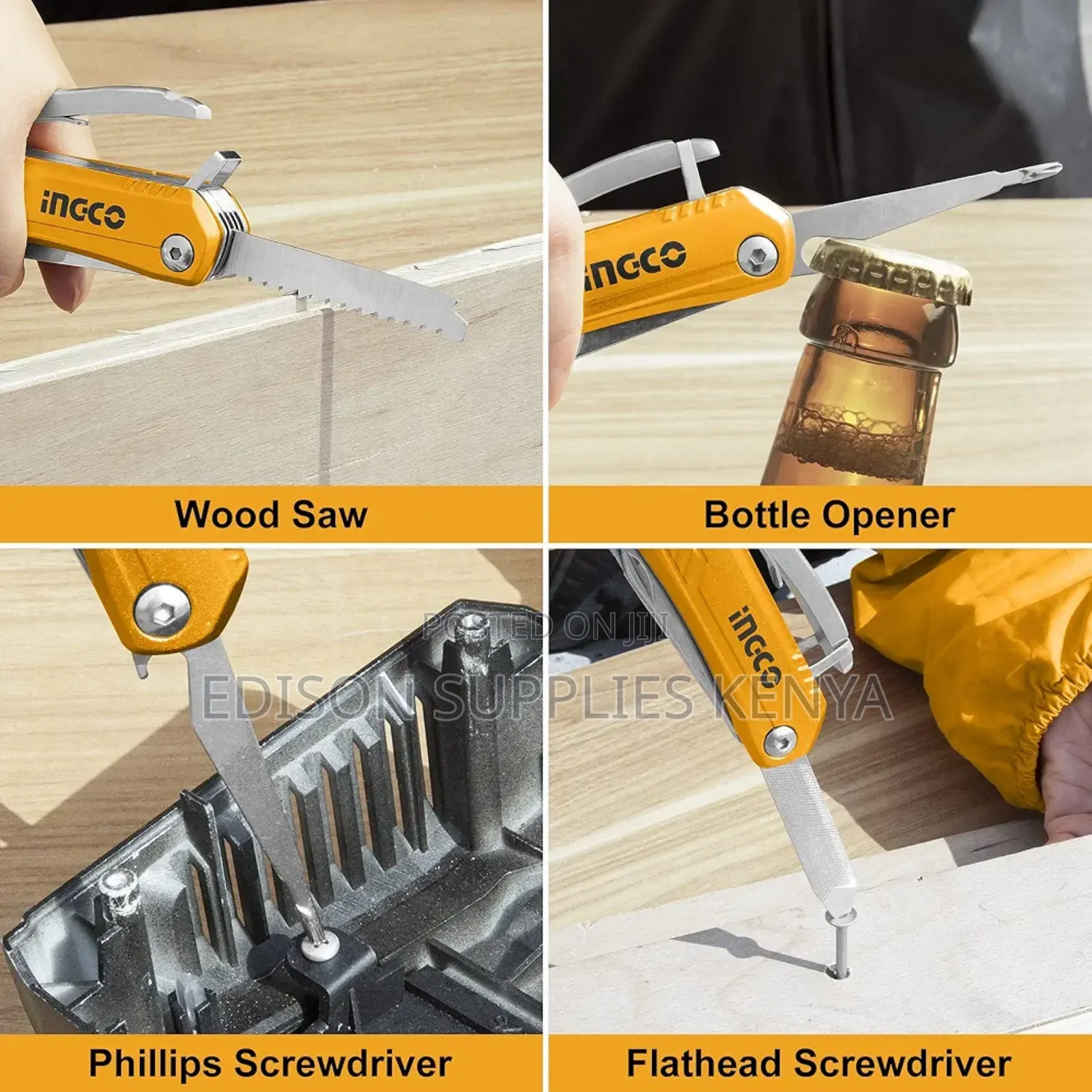 Ingco Multi-Function Hammer Multi Tool Pliers Utility Knife Hex Keys