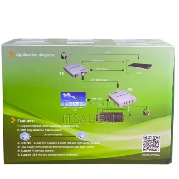 Hdmi Extender 60m Over Cat6