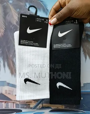 White and Black Nike Socks  Both Long and Short Available Quality