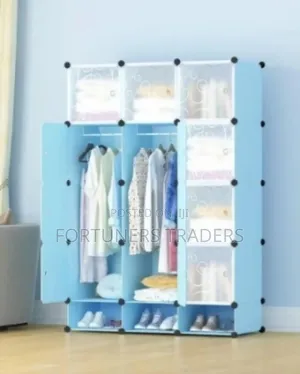 3 Column Plastic Portable Wardrobe/Closet