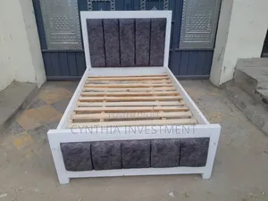 4 by 6 White Gray Bed