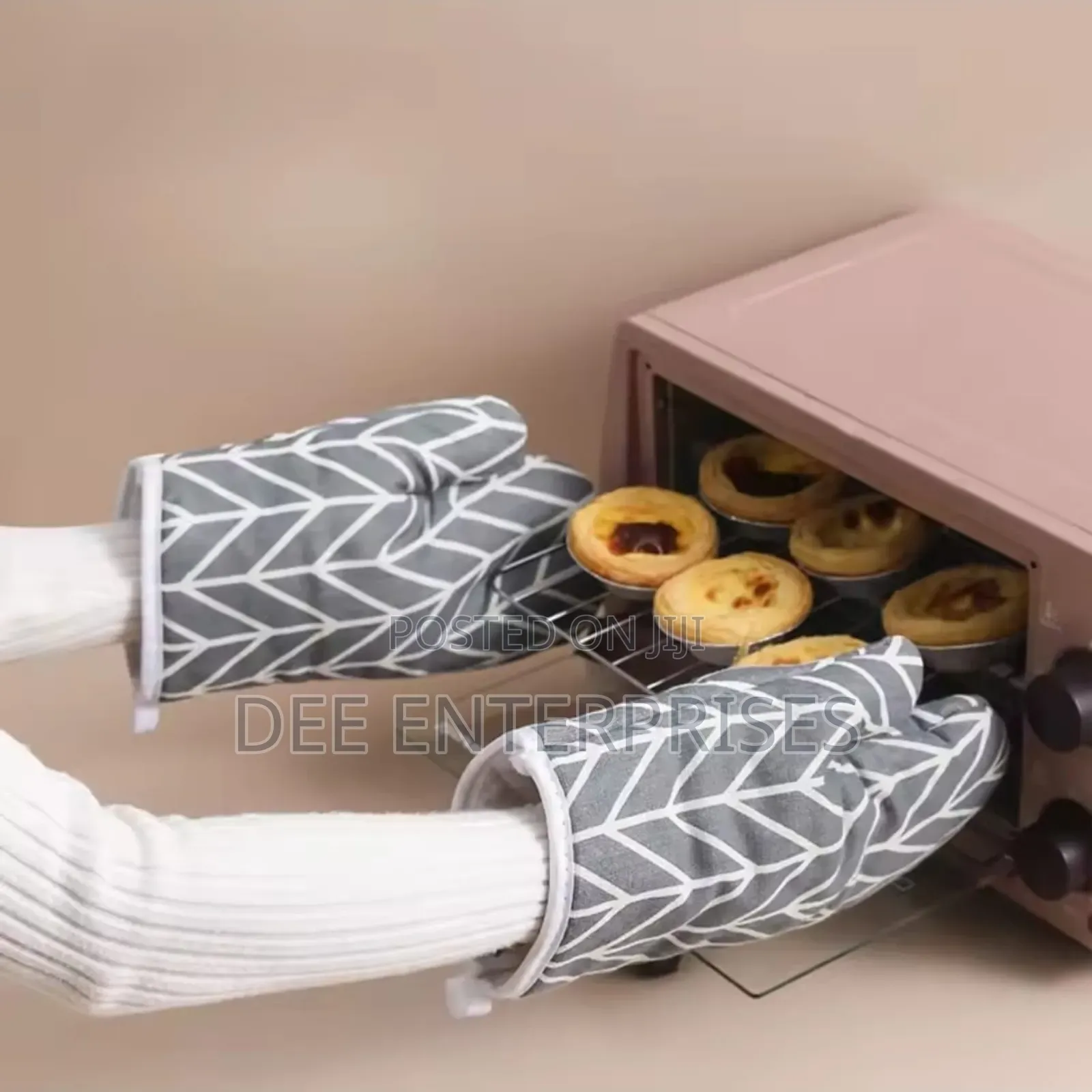 2pcs Cotton Linen Oven Gloves