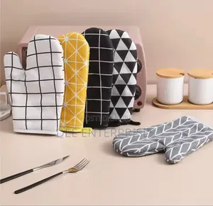 2pcs Cotton Linen Oven Gloves