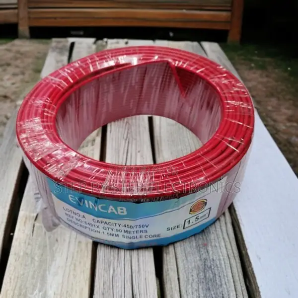 Evin 1.5mm Red Solid Core Wire With High Conductivity PVC Sheath