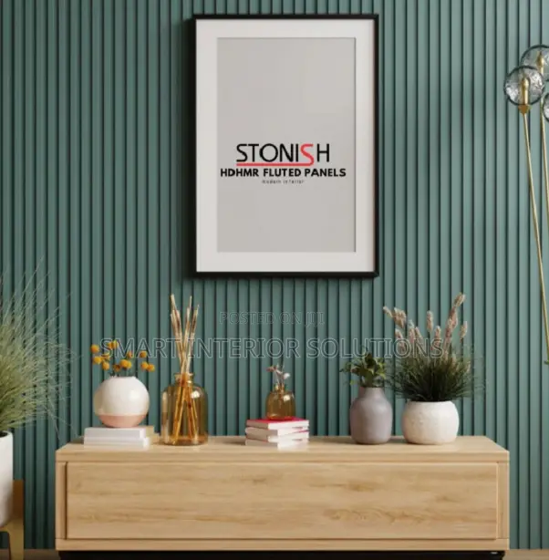 Green Fluted Wall Panel