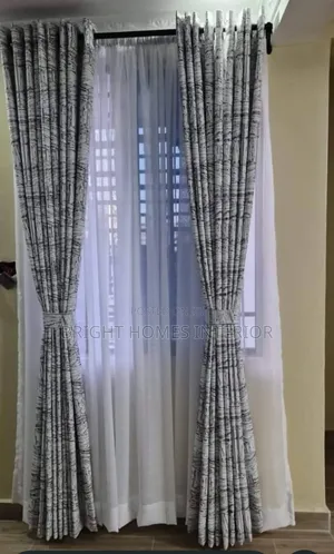 Grey Beautiful Bedroom Curtains and Sheer