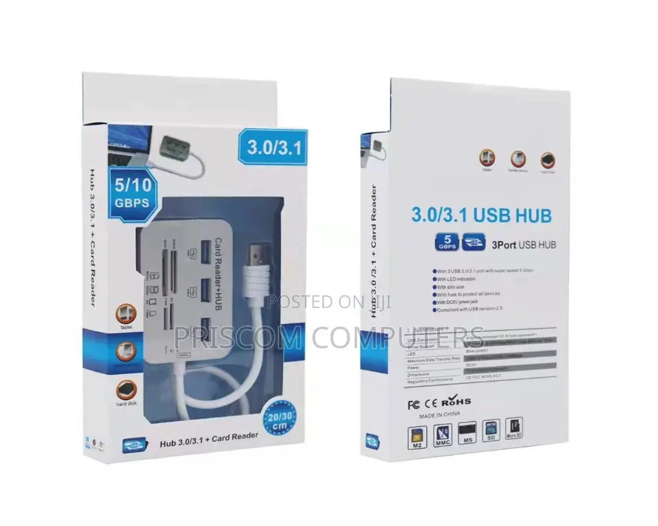 Usb 3.0/3.1 Hub With Card Reader 5/10 GBPS
