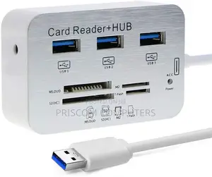 3 Ports Usb 3.0/3.1 Hub +5/10 GBPS Card Reader - Silver