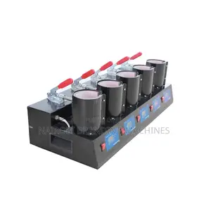 5 Station Mug Heat Press With 11oz Round Heating Mat Cups