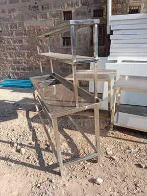 Double Sink With a Two Tier Rack