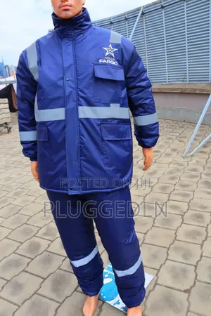 Blue Work Suit (Coveralls) With Reflective Strips,