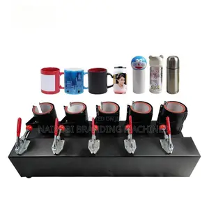 5 Station Mug Press Machine - Individual Controllers Digital Mug Press