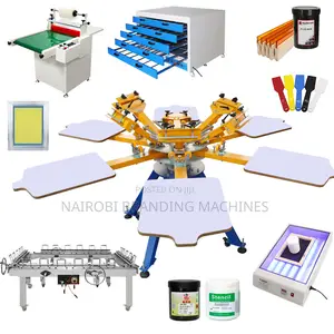 6 Color 6 Station Screen Printing Machine Clothing Fabric T-Shirts