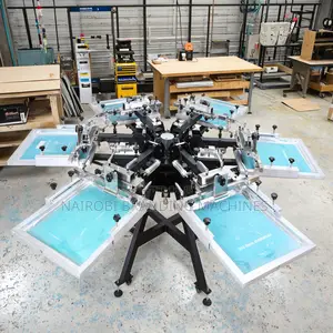 6 Color Work Station Screen Printing Machine Clothing Fabric T-Shirts