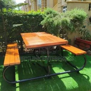 Wooden Metallic Garden Outdoor Bench